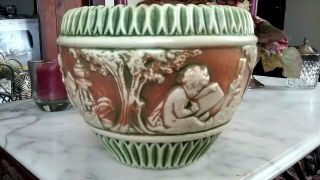 Vintage Antique Roseville Pottery Donatello 6 " Jardinere Planter 1915 - 1925