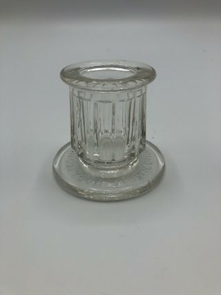 Antique Eapg Clear Glass Advertising Toothpick Or Match Holder