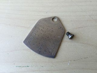 Needle Size Plate Cover From " The " Antique Sewing Machine
