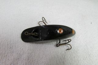 Vintage Flatfish Model F7 Black & Orange 2.  25 " Fishing Lure