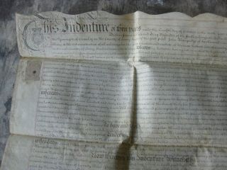 Antique 1770 Cranley Surrey England Vellum Indenture Manuscript Lease Document
