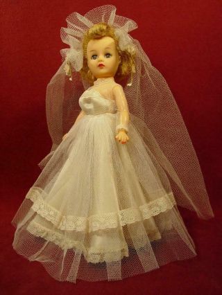 Vintage 1950s Miss Nancy Ann 10 1/2 " Fashion Doll In Vogue Jill Wedding Gown