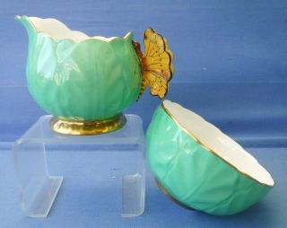 Antique Aynsley Butterfly Handle Cream Jug & Sugar Bowl
