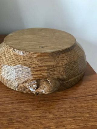 Robert Thompson Mouseman Solid Carved Oak Nut Bowl Dish Kilburn North Yorkshire 2