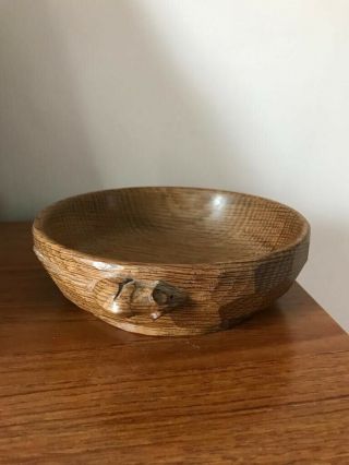 Robert Thompson Mouseman Solid Carved Oak Nut Bowl Dish Kilburn North Yorkshire 3