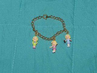 Vintage Bluebird Polly Pocket 3 Charm Bracelet Childs Girls