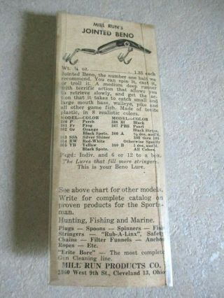 Vintage Mill Run ' s BENO Lure Walleyes Pike & Game Fish Medium Deep Running USA 2