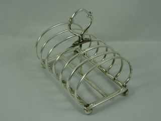 Stylish Solid Silver Toast Rack,  1912,  139gm