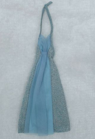 Vintage Superstar Barbie Best Buy 9626 Blue Silvery Sparkly Halter Dress