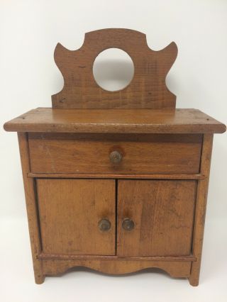 Vintage 11 " X 8 " Hand Made Wood Large Wooden Doll House Furniture Dresser Bureau