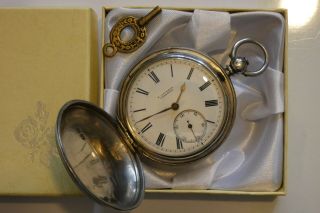 Antique Hallmarked Silver Full Hunter Fusee Pocket Watch Dated 1900.
