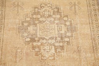 Antique WORN Geometric MUTED Kashmar Oriental Area Rug Distressed Carpet 4 ' x 6 ' 4