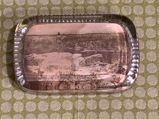 Antique Glass Souvenir Paperweight - Little Round Top - Gettysburg,  Pa - Bosselman