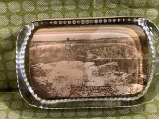 Antique Glass Souvenir Paperweight - Little Round Top - Gettysburg,  PA - Bosselman 2