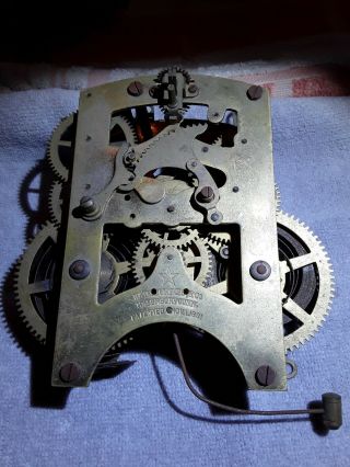 Antique Waterbury Clock Movement U.  S.  A.  Parts Or To Be Restored/repaired As - Is