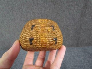 Antique Late 1800s Miniature Native American Indian Weaved Basket.