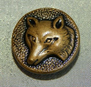 Antique Brass Picture Button Fox From Hunting Set 226 - A