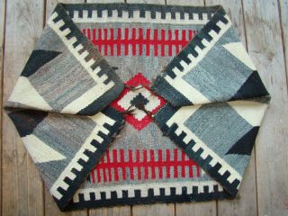 Antique Navajo Pictorial Double Saddle Blanket Valero Star Native American Rug 12