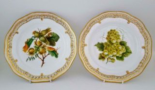 Antique Royal Copenhagen Flora Danica 8.  5 ' Fruit Dessert / Salad Plate c1880 2 7