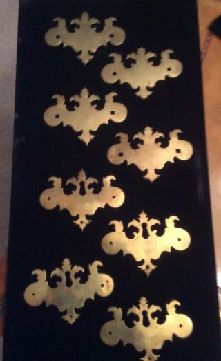 Chippendale Brass Dresser Hardware Decorative Arts Americana Set Of 8