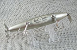 Vintage Florida Lure Robert Andrew,  BOB ' S BAITS Pewter Colored Surface Bait 3T 2