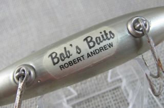 Vintage Florida Lure Robert Andrew,  BOB ' S BAITS Pewter Colored Surface Bait 3T 3