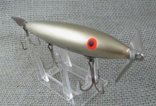 Vintage Florida Lure Robert Andrew,  BOB ' S BAITS Pewter Colored Surface Bait 3T 4