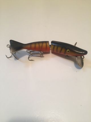 Vintage Radtke Jointed Pike Lure Rare Tough Color Markesan,  Wi 5.  5 Inches Long