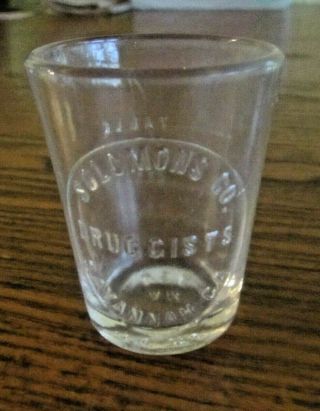Collectible Solomons Co.  Druggists Shot Glass Savannah Ga.  W.  T.  Co.  Am U.  S.  A
