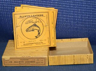 Vintage Allwyr Leaders Macmasters Tackle Co.  No.  14,  1 Ft.  12 Lb Test Box Of 24