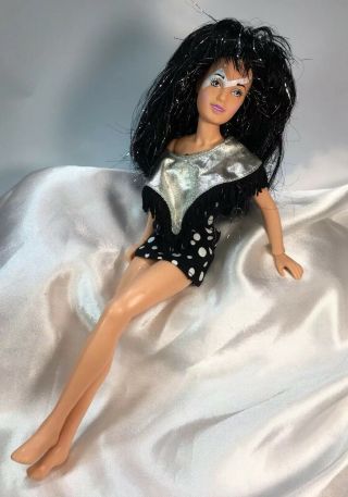 Jem And The Holograms Jetta 12.  5 " Doll,  Skirt & Fringe Top Black Hair Hasbro