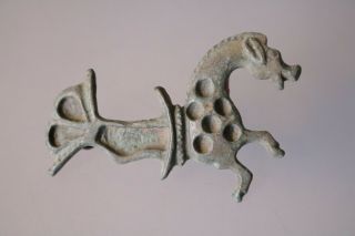 Ancient Roman Bronze Zoomorphic Fibula Brooch Hippocampus 1st - 4th Ad