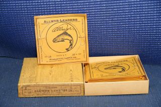 Vintage Allwyr Leaders Macmasters Tackle No.  16,  1 Ft.  18 Lb Test - Box Of 24