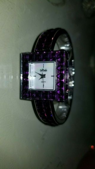 Bob Mackie Bracelet Watch Purple Gems Vintage By Bob Mackie Needs A Battery