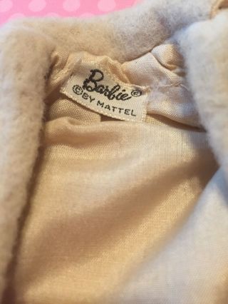 Vintage Barbie Clothes 915 Peachy Fleecy Coat,  Gloves 2