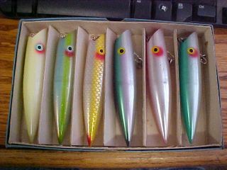 Tomic Made In Canada Box Of Six Mixed 5 " Unused?? Salmon Fishing Plugs/lures 31