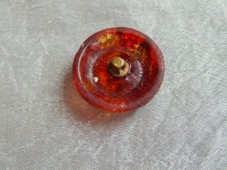 Victorian Antique Glass Button Feathers Amberina Color (Red Yellow) 618 - A 3