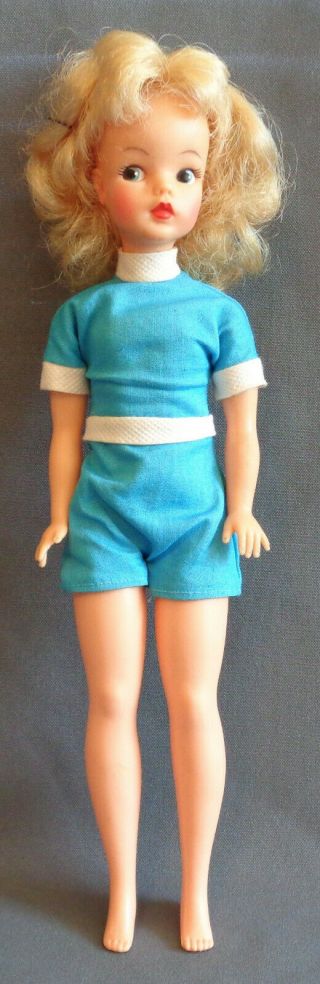 Vintage Ideal Toy Corp Bs 12 Tammy Doll Pale Blond Wearing Blue Jumpsuit 12 "