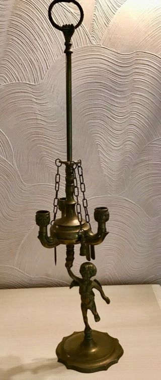 Antique Brass Angel Candelabra - Victorian 19th Century - Exquisite