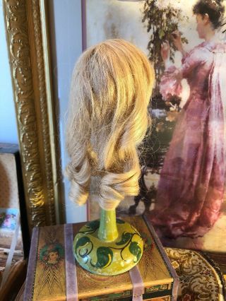 Antique Style Vintage Light Sandy Blonde French Hh Doll Wig