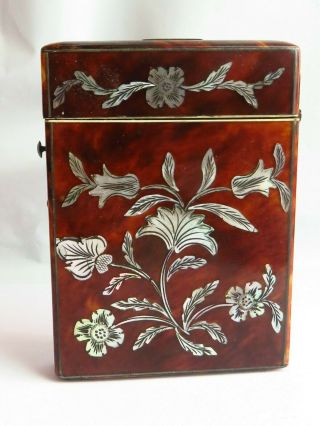 Antique Mother Of Pearl Inlay Card Case