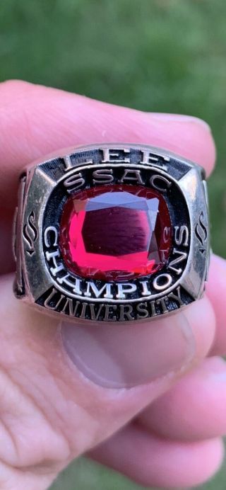 Vintage Men Sterling Silver Naia Hockey Championship Antique Class Ring
