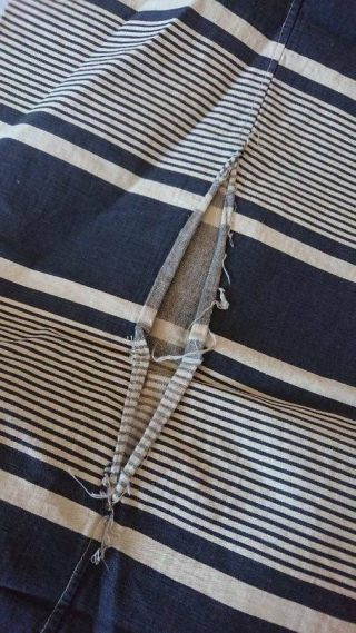 GORGEOUS 19th CENTURY FRENCH BLUE & WHITE TICKING BOLSTER COVER 6