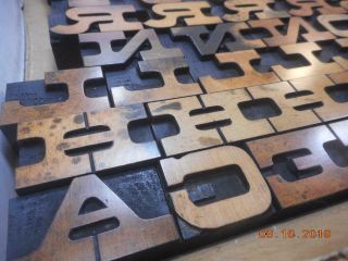 Printing Letterpress Printer Block Antique Extended Alphabet Unmarked 3