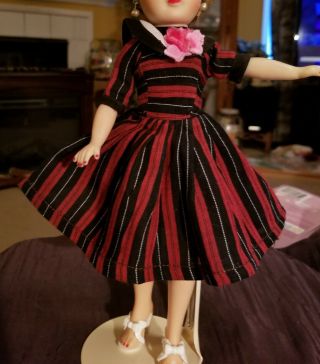Red & Black Plaid Dress For 1950s Little Miss Revlon 10 1/2 " Doll