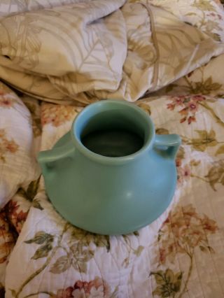 Antique Vintage American Art Pottery Vase - Blue Green Matte Glaze Pot 2