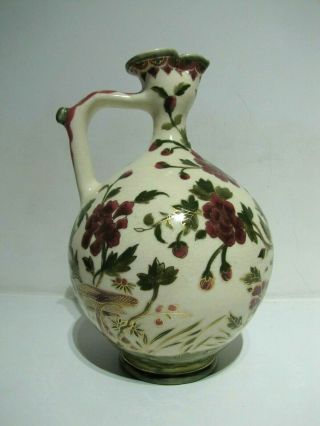 Antique Zsolnay Pecs Vase Ewer Jug Art Nouveau Jugenstil Pottery Toadstool