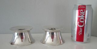 Pair Gorham Sterling Silver Candle Holders Candlesticks Stacking Pyramid