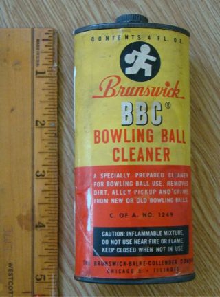 Vintage Brunswick Bowling Ball Cleaner tin 4oz BBC brunswick - balke - collender 2