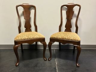 HENREDON 18th Century Portfolio Walnut Queen Anne Dining Side Chairs - Pair 2 11